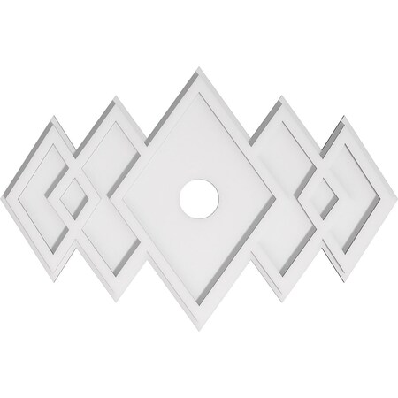 Ekena Millwork Zoe Architectural Grade PVC Ceiling Medallion, 30"W x 20"H x 3"ID x 9 1/4"C x 1"P, One-Piece CMP30X20ZE-03000